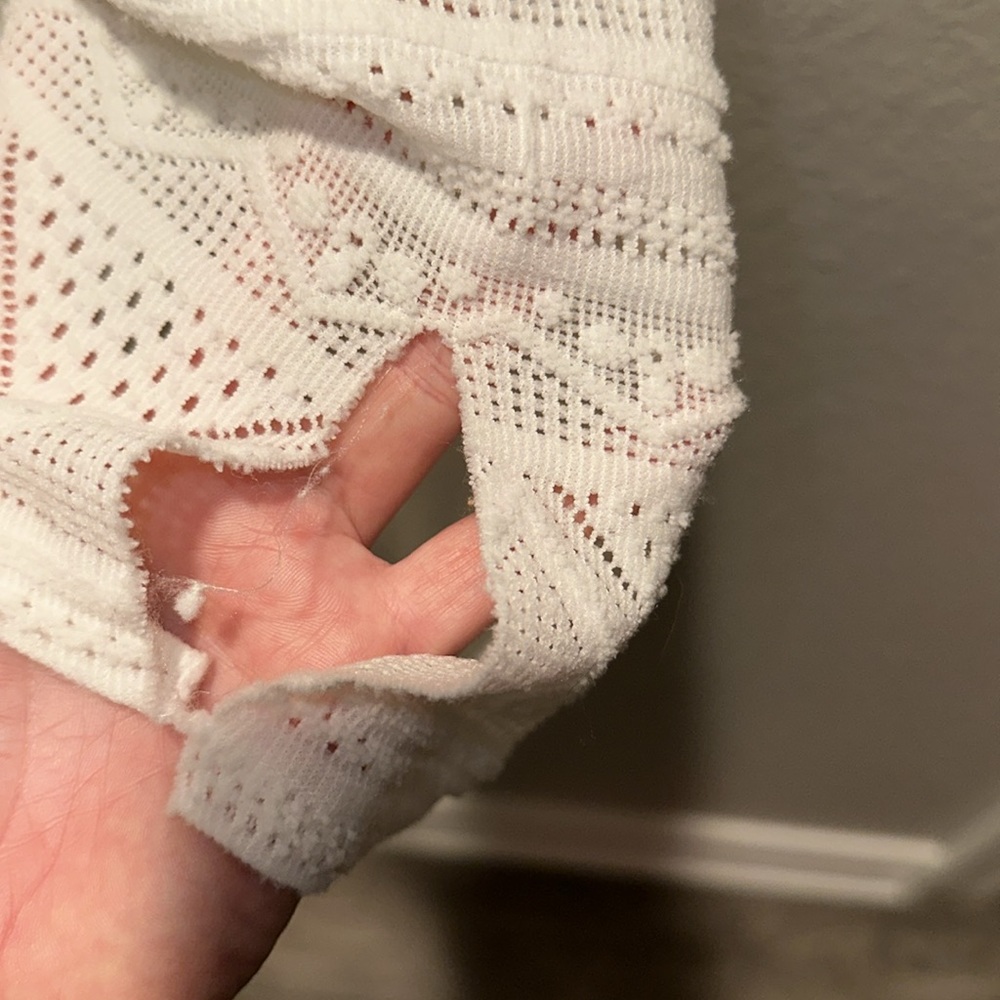 Jen’s Pirate Booty Free People *Maverick* white Aztec hi low tank tunic top M - Picture 8 of 11